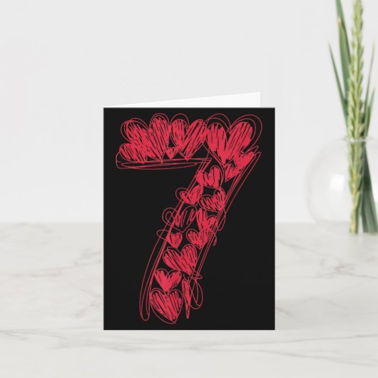 Number 7 - Cute 67 Matching Valentine Karte (Vorderseite)