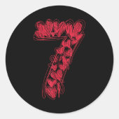 Number 7 - Cute 67 Matching Valentine Runder Aufkleber (Vorderseite)