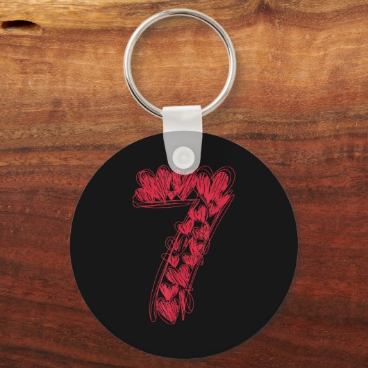 Number 7 - Cute 67 Matching Valentine Schlüsselanhänger (Vorderseite)