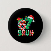 Number 7 Funny Meme Saying 6 7 Six Seven Christmas Button (Vorderseite)