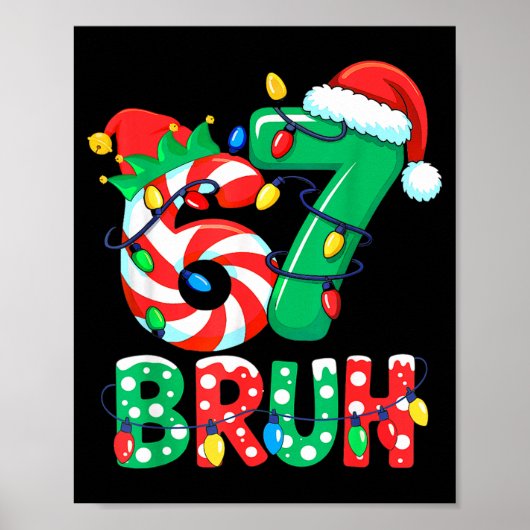 Number 7 Funny Meme Saying 6 7 Six Seven Christmas Poster (Vorne)