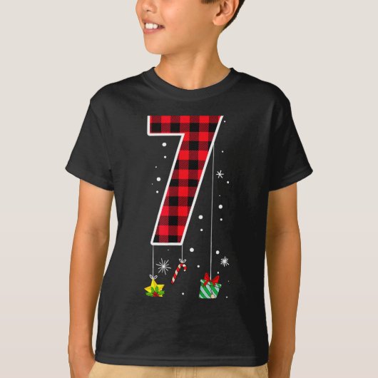Number 7 Funny Meme Saying 6 7 Six Seven Christmas T-Shirt (Vorderseite)