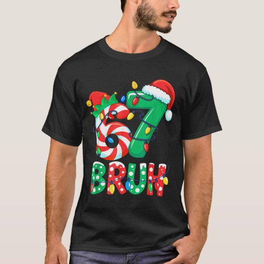 Number 7 Funny Meme Saying 6 7 Six Seven Christmas T-Shirt (Vorderseite)
