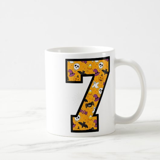 Number 7 Funny Meme Saying 6 7 Six Seven Halloween Kaffeetasse (Rechts)
