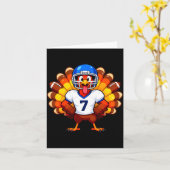 Number 7 Funny Thanksgiving Football Turkey Men Wo Karte (Gelbe Blume)