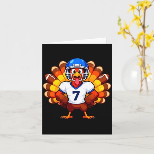 Number 7 Funny Thanksgiving Football Turkey Men Wo Karte (Gelbe Blume)