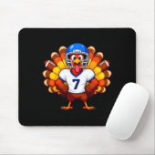 Number 7 Funny Thanksgiving Football Turkey Men Wo Mousepad (Mit Mouse)