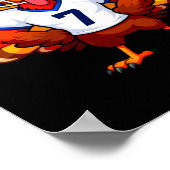 Number 7 Funny Thanksgiving Football Turkey Men Wo Poster (Ecke)