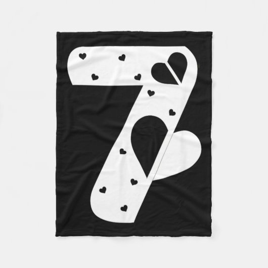 Number 7 Hearts Love 67 Couple Matching Christmas Fleecedecke (Vorderseite)