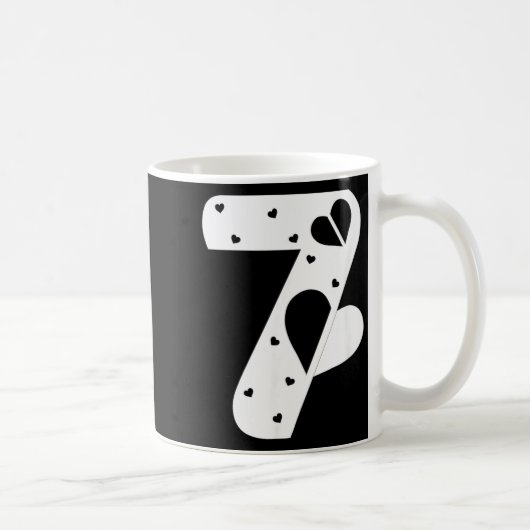 Number 7 Hearts Love 67 Couple Matching Christmas  Kaffeetasse (Rechts)