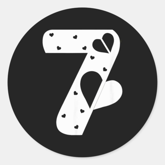 Number 7 Hearts Love 67 Couple Matching Christmas Runder Aufkleber (Vorderseite)