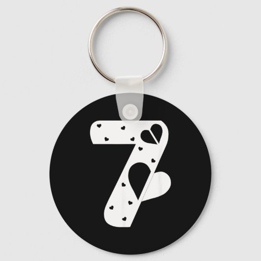 Number 7 Hearts Love 67 Couple Matching Christmas Schlüsselanhänger (Vorderseite)