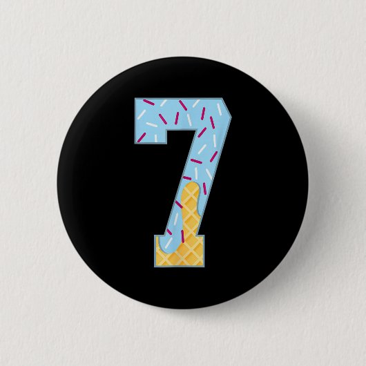 Number 7 Ice Cream Drip 67 Meme Couple Halloween C Button (Vorderseite)