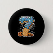 Number 7 Ice Cream Seven Halloween Pumpkin Men Wom Button (Vorderseite)