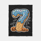 Number 7 Ice Cream Seven Halloween Pumpkin Men Wom Fleecedecke (Vorderseite)