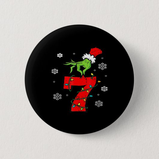 Number 7 Matching 67 Meme 6 7 Christmas Boys Youth Button (Vorderseite)
