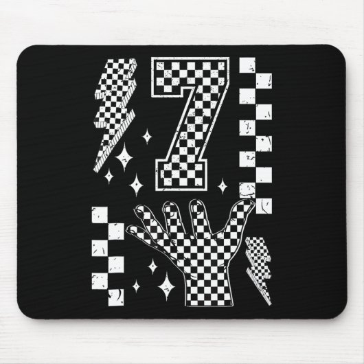 Number 7 Matching 67 Meme Checkered Costume Kids _ Mousepad (Vorne)
