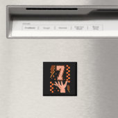 Number 7 Matching 67 Meme Checkered Halloween Cost Magnet (In Situ (Geschirrspüler))