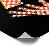 Number 7 Matching 67 Meme Checkered Halloween Cost Poster (Ecke)