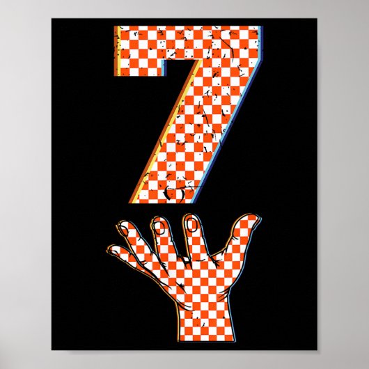 Number 7 Matching 67 Meme Checkered Halloween Cost Poster (Vorne)