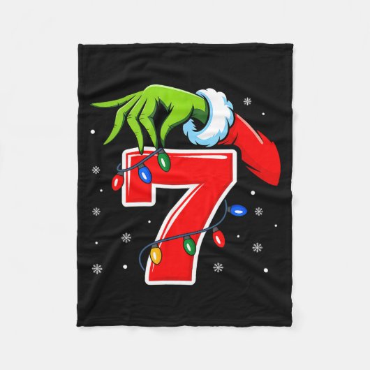 Number 7 Matching 67 Meme Christmas Elf Hand Boys Fleecedecke (Vorderseite)