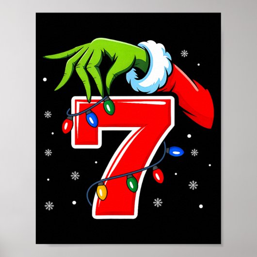 Number 7 Matching 67 Meme Christmas Elf Hand Boys  Poster (Vorne)