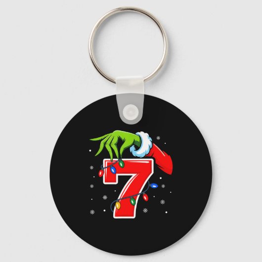Number 7 Matching 67 Meme Christmas Elf Hand Boys Schlüsselanhänger (Vorderseite)
