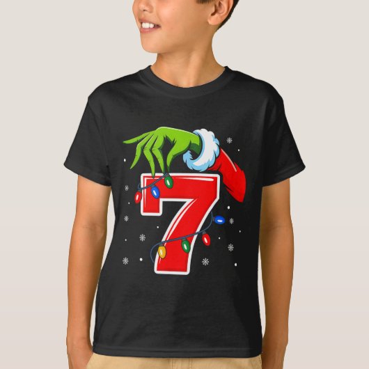 Number 7 Matching 67 Meme Christmas Elf Hand Boys T-Shirt (Vorderseite)