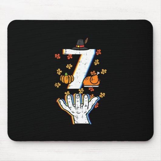 Number 7 Matching 67 Meme Thanksgiving 6 7 Men Wom Mousepad (Vorne)