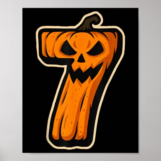 Number 7 Pumpkin 67 Meme Matching Couple Halloween Poster (Vorne)