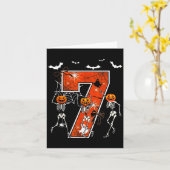 Number 7 Six Seven Meme 6 7 Halloween Dancing Skel Karte (Gelbe Blume)
