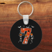 Number 7 Six Seven Meme 6 7 Halloween Dancing Skel Schlüsselanhänger (Vorderseite)