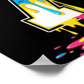 Number 7 Team Srts Ice Cream Drip Matching Varsity Poster (Ecke)