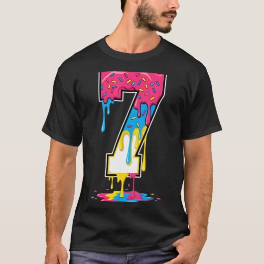Number 7 Team Srts Ice Cream Drip Matching Varsity T-Shirt (Vorderseite)