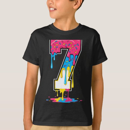 Number 7 Team Srts Ice Cream Drip Matching Varsity T-Shirt (Vorderseite)