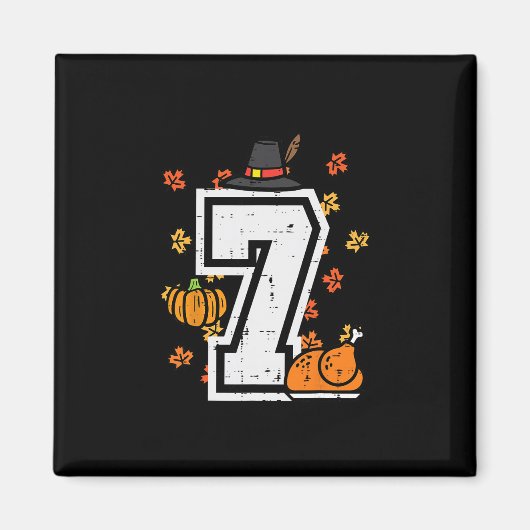 Number 7 Thanksgiving 6 7 Matching 67 Meme Men Wom Magnet (Vorne)