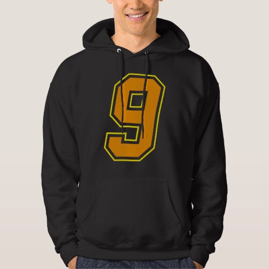 Number 9 In Orange Hoodie (Vorderseite)