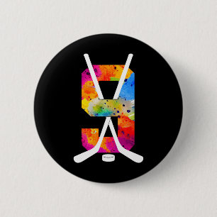 Number 9 Years Eishockey 9. Geburtstag (1) Button