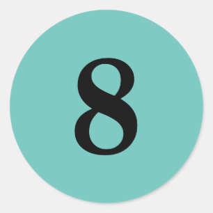 Number Acht Planungen liefert einfache 8 Aqua schw Runder Aufkleber