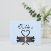 Number Card Romancing Swans Wedding Set Postkarte (Stehend Vorderseite)