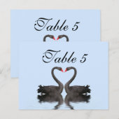 Number Card Romancing Swans Wedding Set Postkarte (Vorne/Hinten)