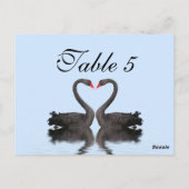 Number Card Romancing Swans Wedding Set Postkarte (Rückseite)