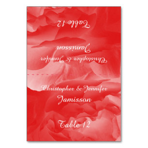 Number Cards, Floral, Coral Pink Rose Tischnummer