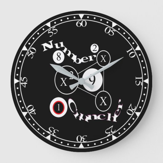 Number Cruncher Große Wanduhr (Vorderseite)