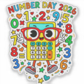 Number Day 2026 Colourful Maths Sticker for School (Vorderseite)