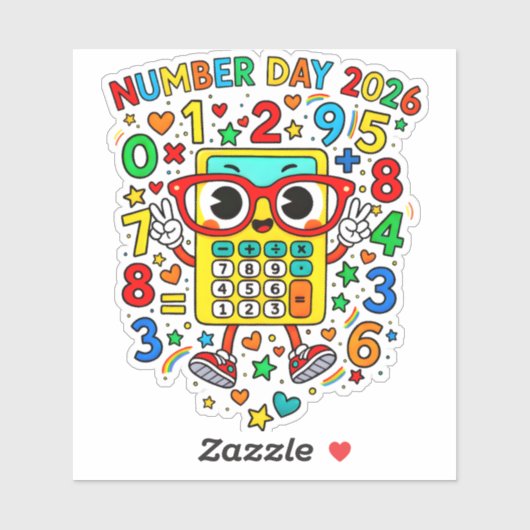 Number Day 2026 Colourful Maths Sticker for School (Blatt)
