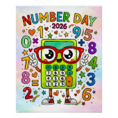 Number Day 2026 Cute Calculator Math Design Poster (Vorderseite)