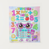 Number Day 2026 Cute Calculator Math Design Wandteppich (Vorderseite)
