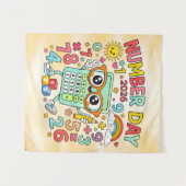 Number Day 2026 Cute Calculator Math Design Wandteppich (Vorderseite (Horizontal))