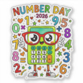Number Day 2026 Cute Math Sticker for Kids (Vorderseite)